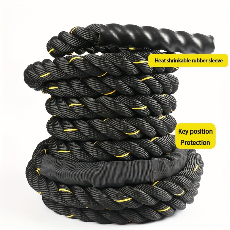 1pc Combat Rope for Core Strength Training - 6m Physical Fitness Rope(Black)-3
