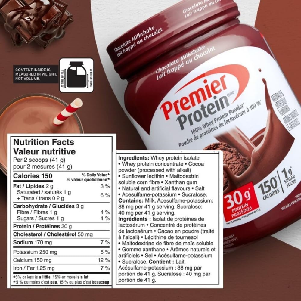 Premier – Whey Protein Powder – Chocolate Milkshake – 697 g, 17 Servings