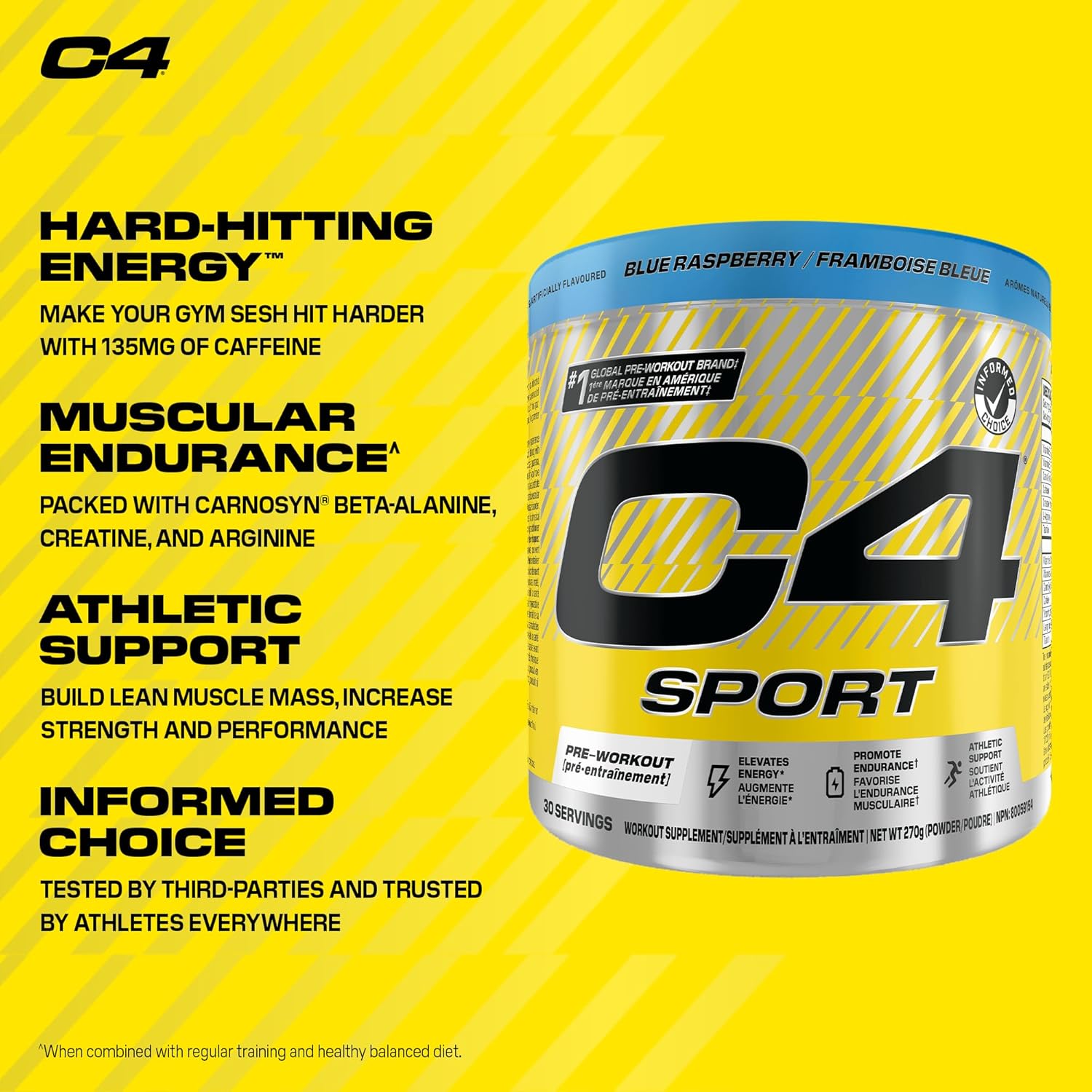 Cellucor – C4 Sport Pre Workout – Blue Raspberry – 30 Servings-1