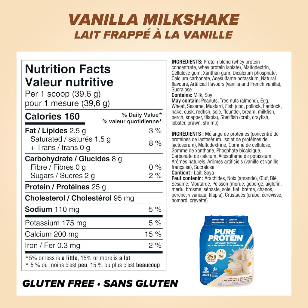 Pure Protein – Whey Powder – Vanilla – 907 g