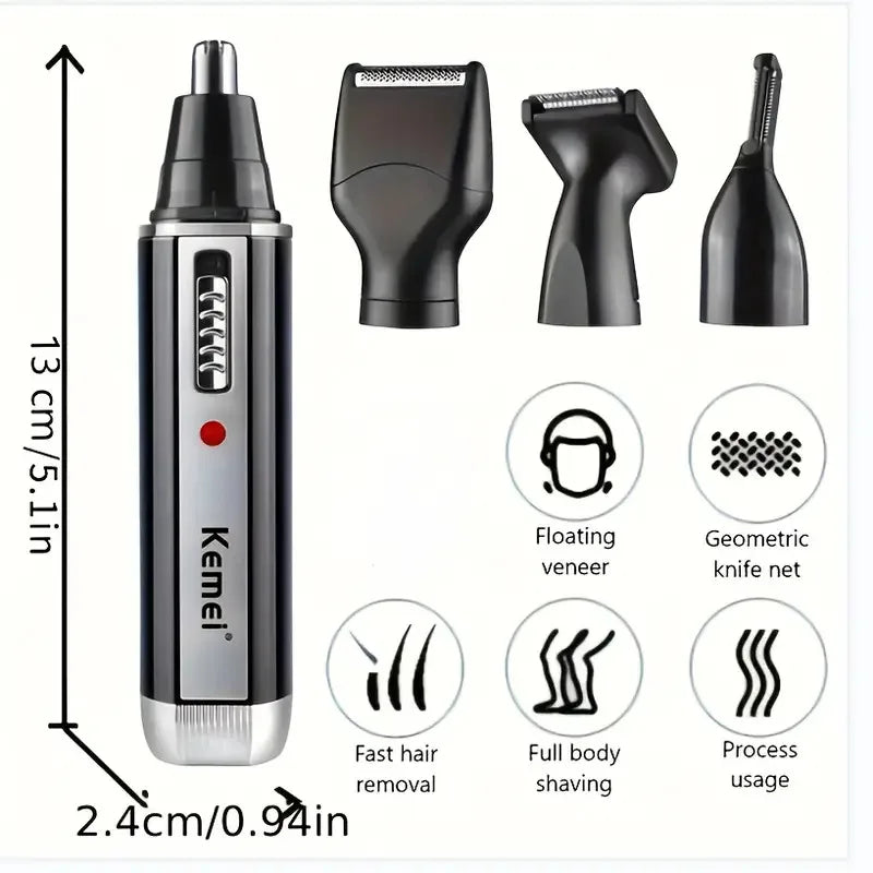 Rechargeable Nose & Ear Hair Trimmer Precision Grooming Black-3