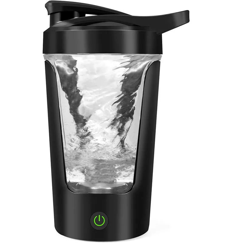 350ML Electric Protein Shaker Bottle USB Mixing Cup Black-0