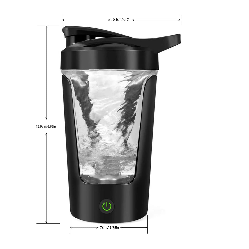350ML Electric Protein Shaker Bottle USB Mixing Cup Black-1