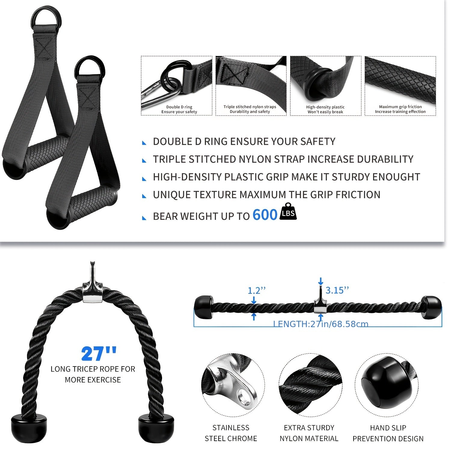 Iron Lat Pull-Down Attachment Set (6pcs)-2