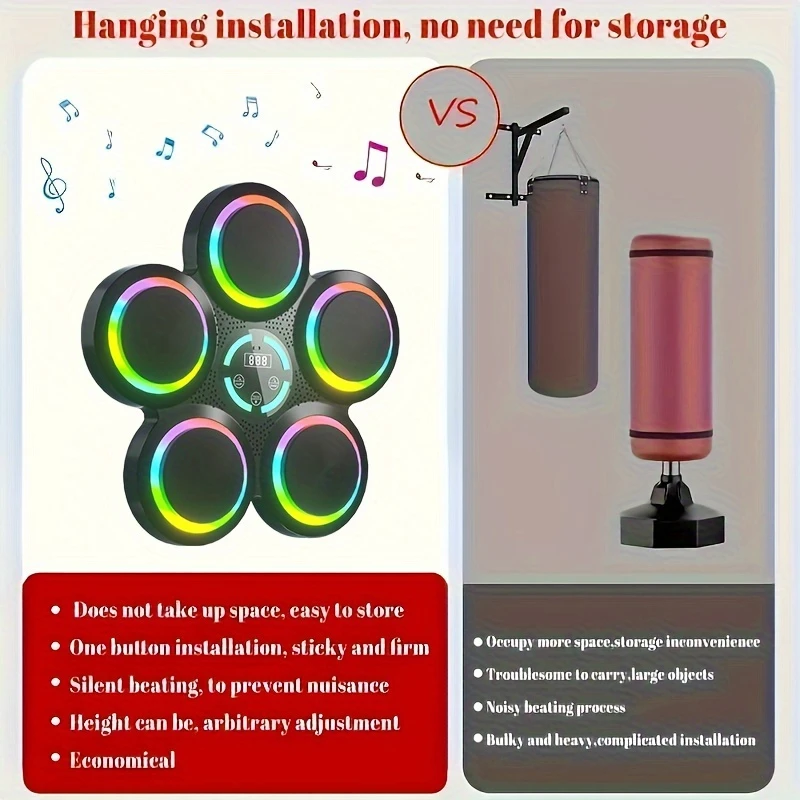 Smart Music Boxing Pad with Gloves-2